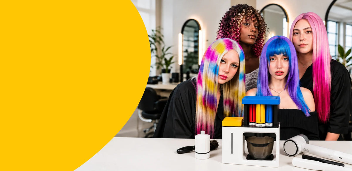Color professionals with vivid hair colors and the ColorBox system