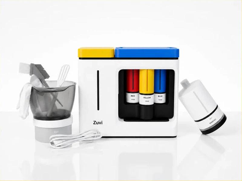 ColorBox with its cartridges, mixing bowl and accessories